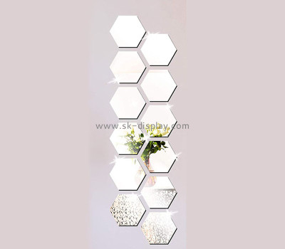 Wholesale custom acrylic wall hexagon mirror stickers MA-171