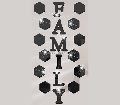 Wholesale custom acrylic wall family hexagon mirror stickers MA-172