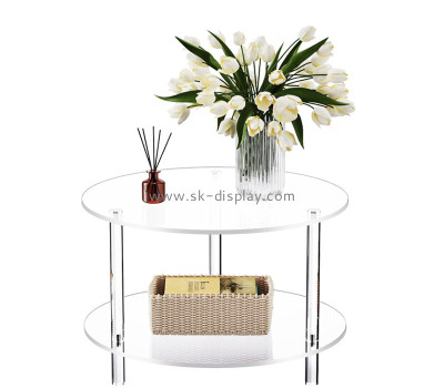 Wholesale custom acrylic round coffee table with storage AFS-663