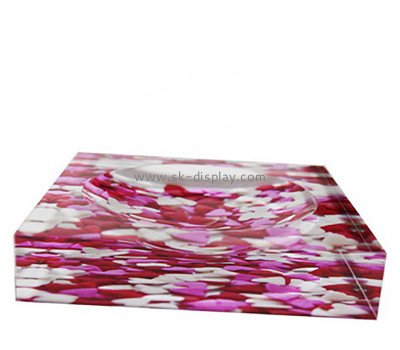 Wholesale custom acrylic block UV printing candy dish CA-168