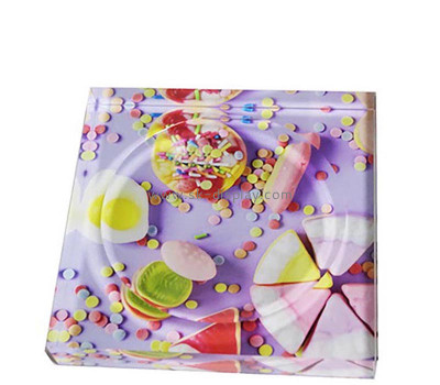 Wholesale custom plexiglass block UV printing sweet dish CA-171