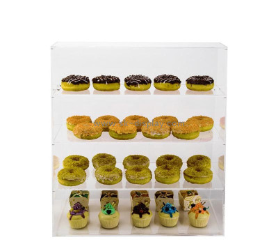 Wholesale custom acrylic 4-tier doughnut cupcake display case FD-529