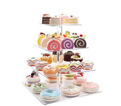 Wholesale custom acrylic 4-tier doughnut cupcake display stand FD-536