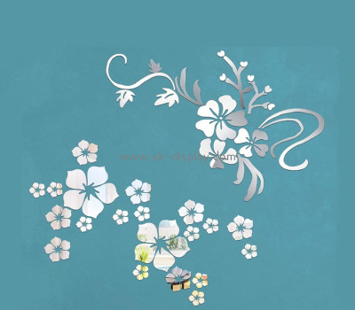Wholesale custom acrylic wall decor floral mirror stickers MA-183