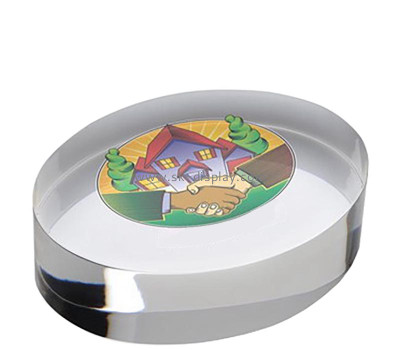 Wholesale custom perspex round UV printing sign block AB-372