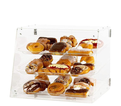 Custom acrylic 3 tiers bread display case FD-543