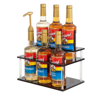 Custom acrylic 2 tiers coffee syrup bottle rack WD-275