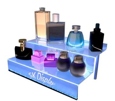 Custom acrylic 2-tier perfume LED riser display stand KLD-166