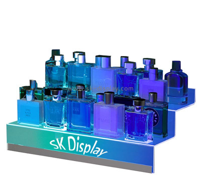 Custom acrylic perfume LED display step shelves holder KLD-167