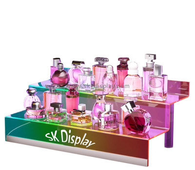 Custom acrylic cologne LED display step shelves holder KLD-168