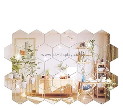 Custom acrylic 3D hexagon wall mirror stickers MA-192