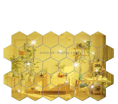 Custom acrylic 3D hexagon wall decals mirror stickers MA-191