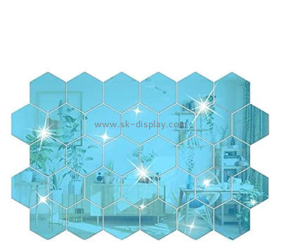 Custom acrylic hexagon wall mirror stickers MA-193