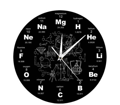 Custom acrylic wall art chemical symbols clock panels SOD-1164