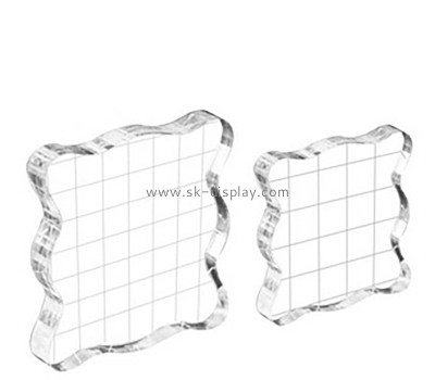 Custom acrylic stamping blocks with grid lines AB-376