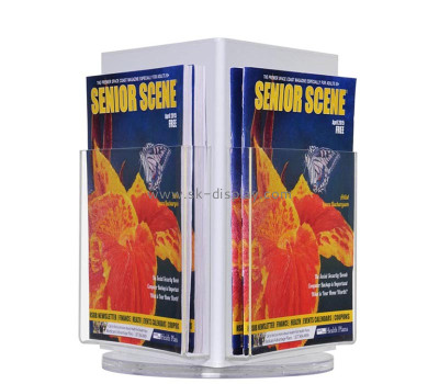 Custom acrylic 3 sides rotating brochure holders BD-1247