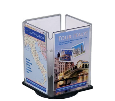Custom acrylic 4 sides rotating flyer holders BD-1250