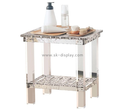 Custom acrylic shower chair with storage shelf AFS-673