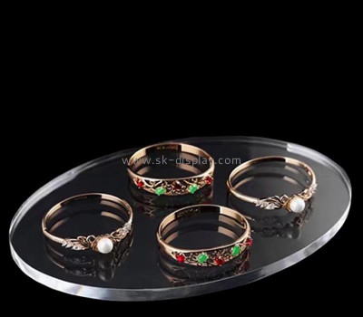 Custom oval acrylic retail jewelry rings display plate JD-308