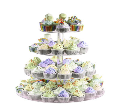 Custom acrylic 4 tiers cupcake display tower for party FD-551