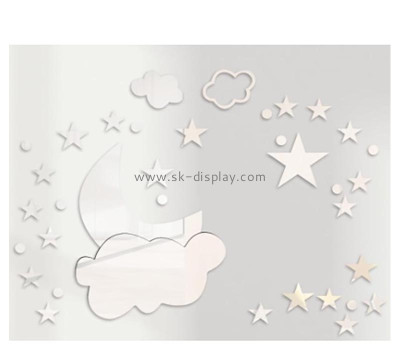 Custom acrylic DIY Cloud Moon Star wall mirror stickers MA-196