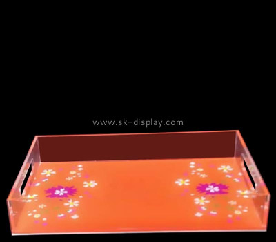 Custom acrylic bottom UV printing serving tray STS-292