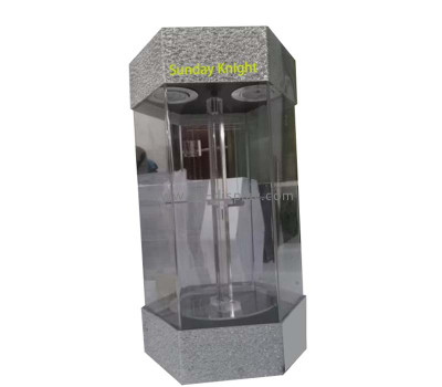 Custom acrylic rotating display cabinet with LED light LDD-190