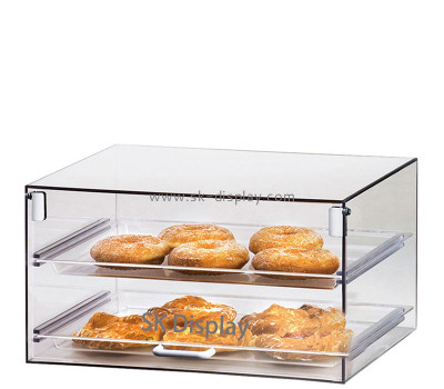 Custom acrylic 2 tiers bread display storage box DBS-1355