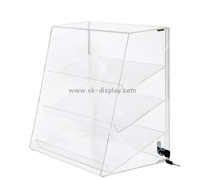 Custom acrylic 3 tiers slanted shelf display storage case DBS-1356