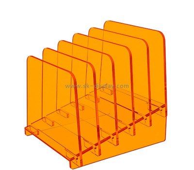 Custom acrylic 5 sections incline file stand BD-1256