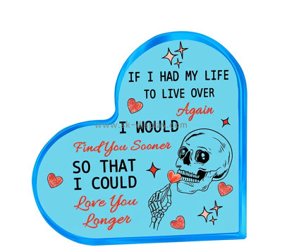 Custom acrylic heart shape block gifts AB-397