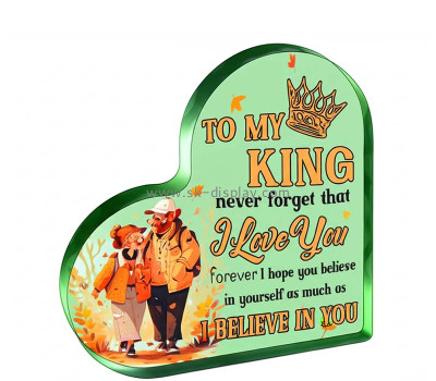 Custom acrylic heart shape valentine block gifts AB-398