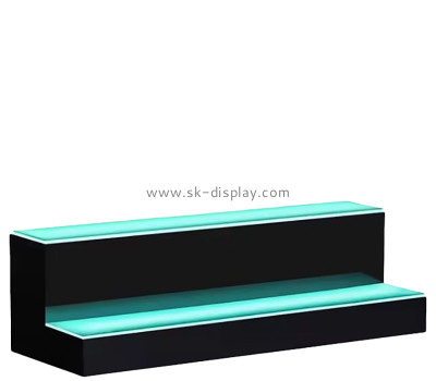 Custom acrylic 2 tiers LED drinks display shelf KLD-186