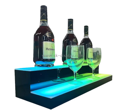Custom acrylic club 2 tiers LED drinks display shelf KLD-189