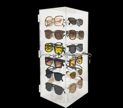 Custom acrylic lockable sunglasses display case GD-174