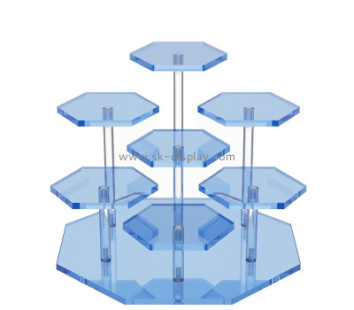 Custom acrylic 7-tier skincare display risers CO-877