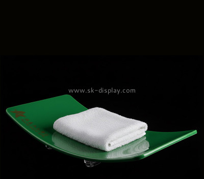 Custom acrylic hotel bathroom towel holder tray STS-305
