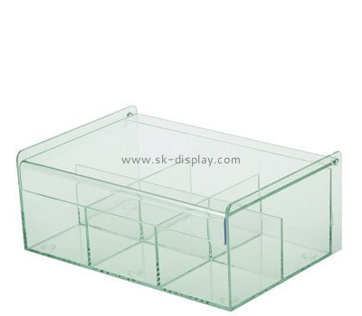Custom acrylic 6 compartment tea bags storage box FD-578