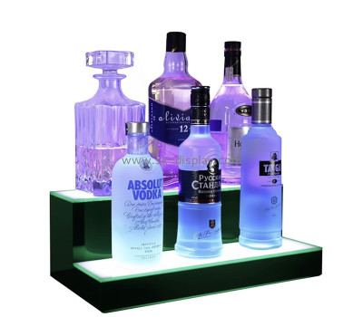 Custom acrylic 2 tiers liquor bottles LED display shelf KLD-201