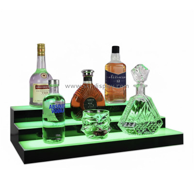 Custom acrylic 3 tiers wine bottles LED display shelf KLD-202