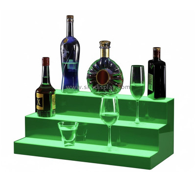Custom acrylic 3 tiers wine bottles LED KTV display shelf KLD-204