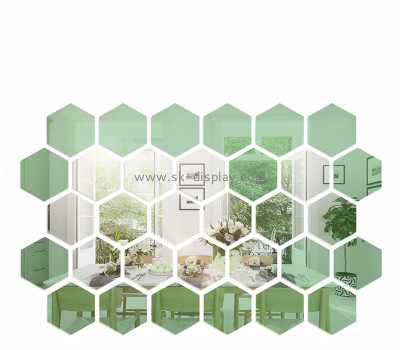 Custom acrylic wall decor hexagon mirror stickers MA-221