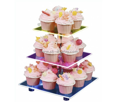 Custom acrylic illuminated 3-tiers cupcake tower holder LDD-210