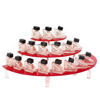 Custom acrylic half moon perfume risers display stands SOD-1198
