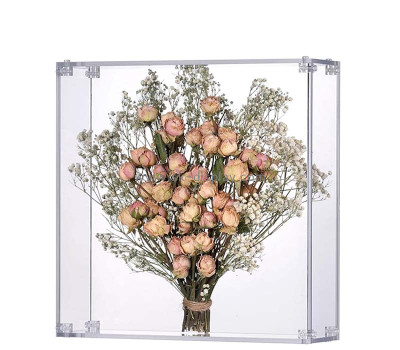 Custom acrylic birthday dried flowers display box DBS-1387