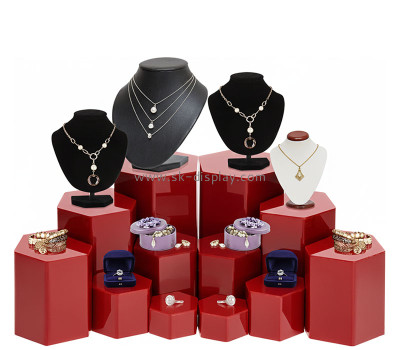 Custom acrylic jewelry display pedestal stands AB-417