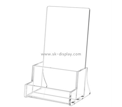 Custom acrylic flyer holder with business card holder BD-1284