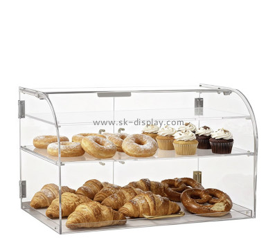 Custom acrylic 2-tiers pastry display case with rear door FD-587