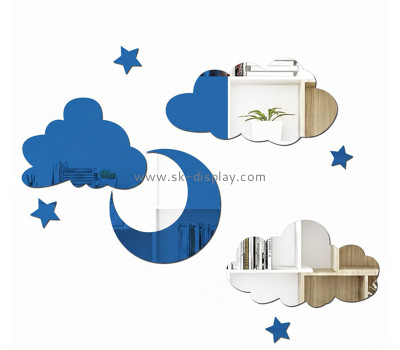Custom acrylic wall 3D moon cloud mirror stickers MA-226