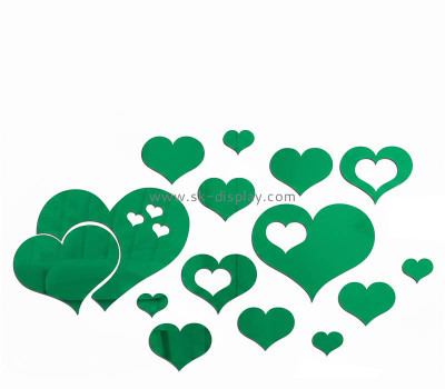 Custom acrylic wall 3D decor heart mirror stickers MA-233